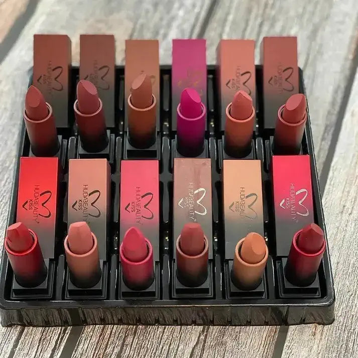 Huda Beauty Matte Lipstick Set - 12 Pcs